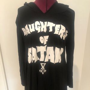 Disturbia “Daughters of Satan” long sleeve hooded dress